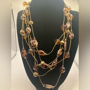 Leopard inspired layered necklace